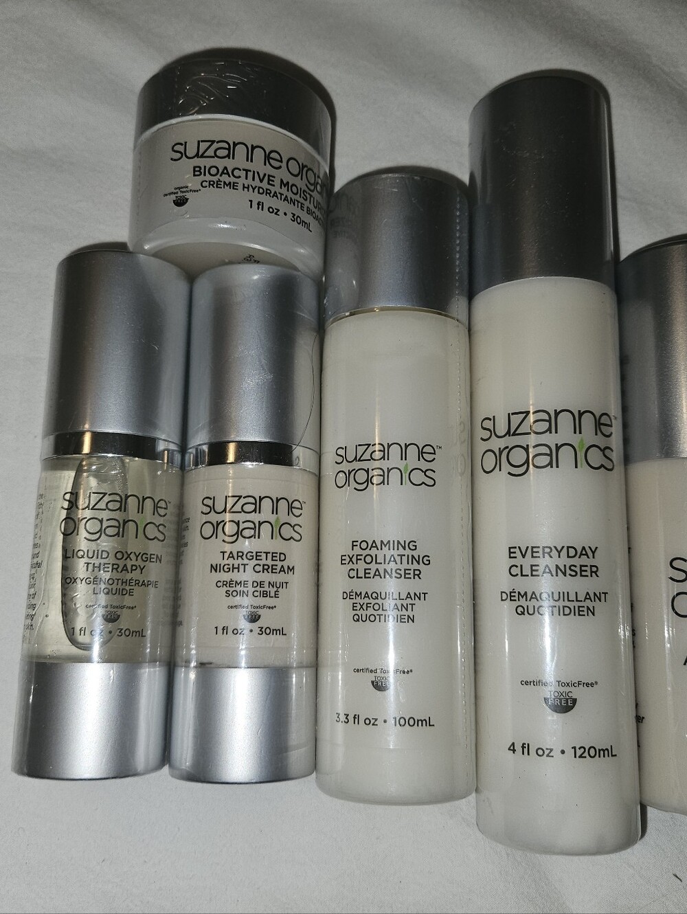 Suzanne Organics Skincare Set - White & Silver Bottles